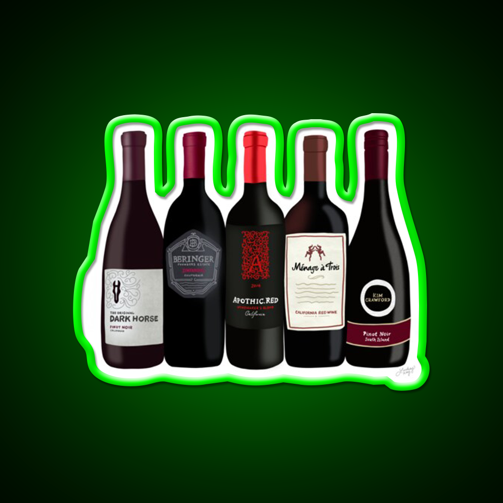 Red Wine Bottles Beer Bar Decor Led Neon Sign Rgb Color - LED neon sign view 8