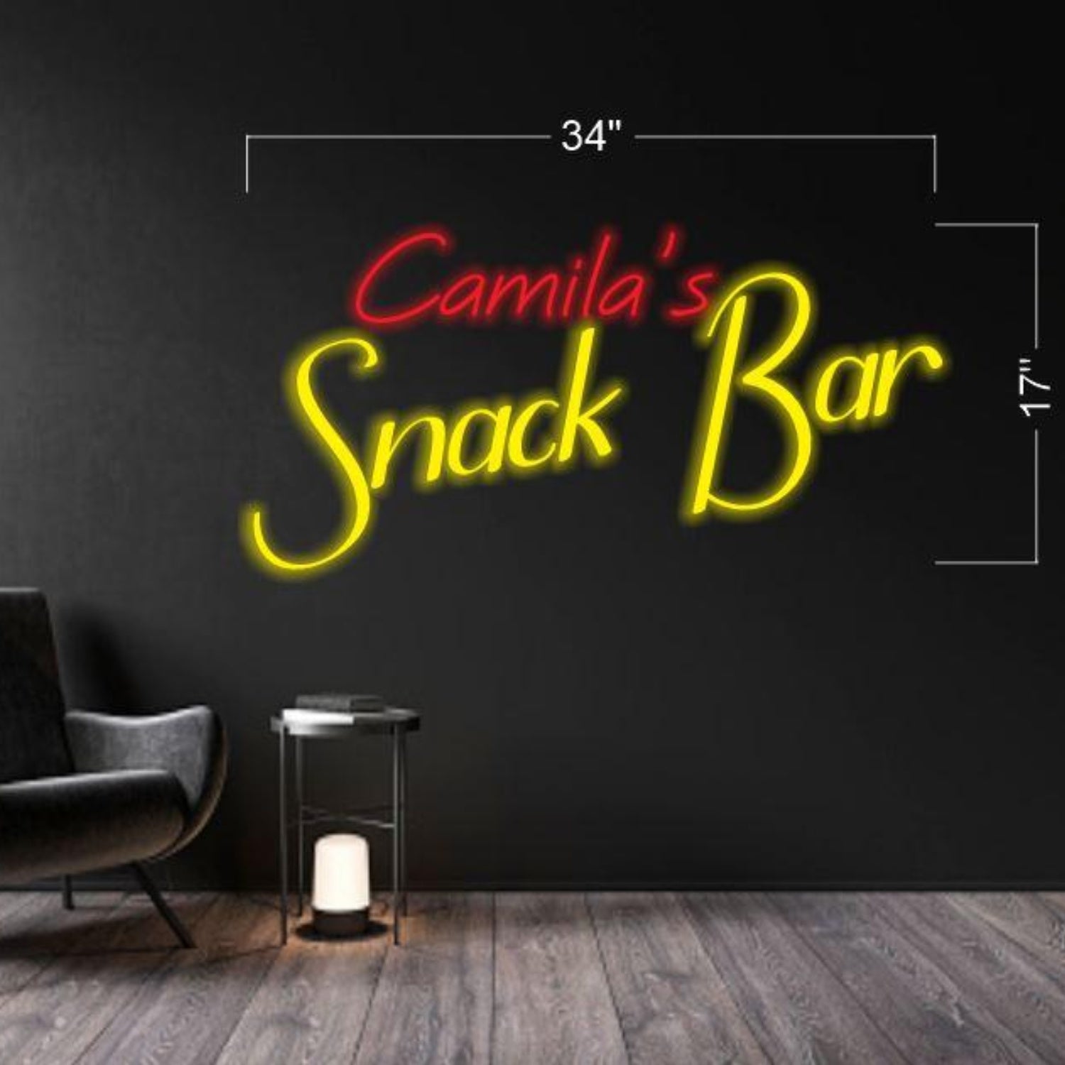 Red-Yellow Camilas Snack Bar Led Neon Sign For Cafe Bar Decor | Shineneon