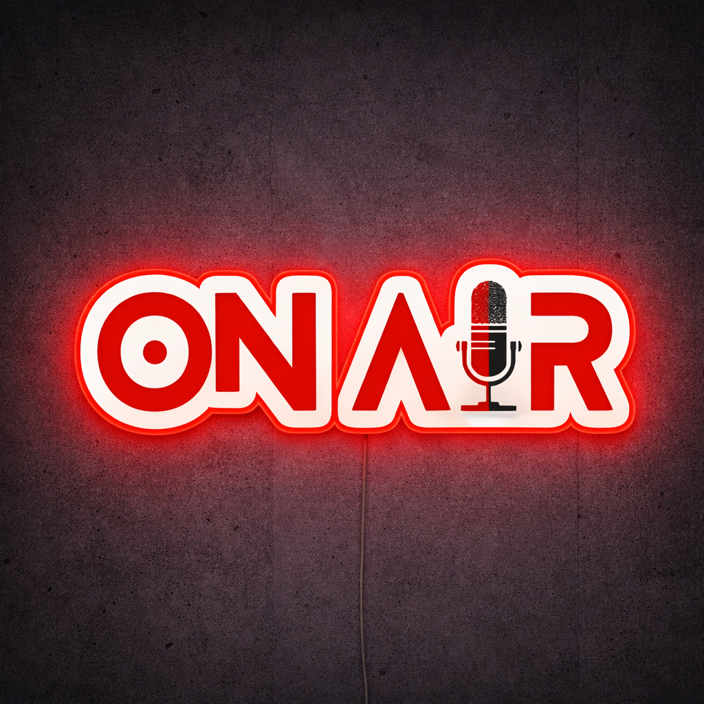 ShineNeon™ Red ON AIR LED Neon Sign - Podcast Room Wall Decor (USB Powered)