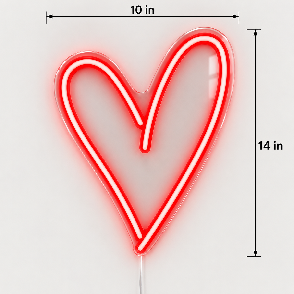 Red Heart 14inch Custom LED Neon Sign
