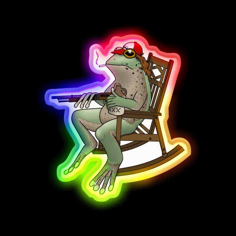 Redneck Frog Beer Bar Decor Led Neon Sign Rgb Color - LED neon sign close-up detail