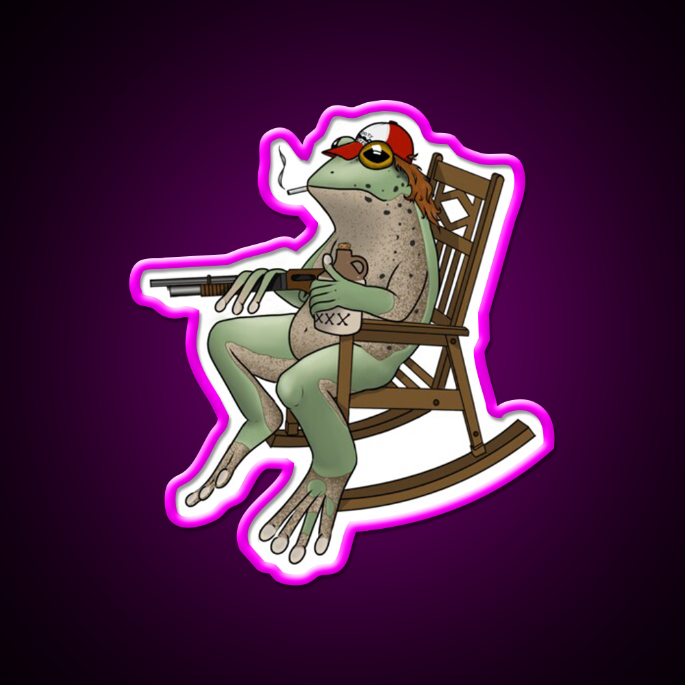 Redneck Frog Beer Bar Decor Led Neon Sign Rgb Color - Neon sign mounted on wall in room