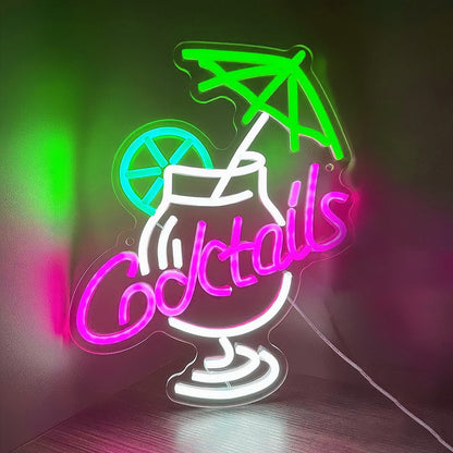 Refreshing Summer Cocktail Glass Neon Light | Shineneon