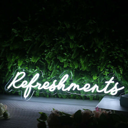 Refreshments White Led Neon Sign - Shineneon