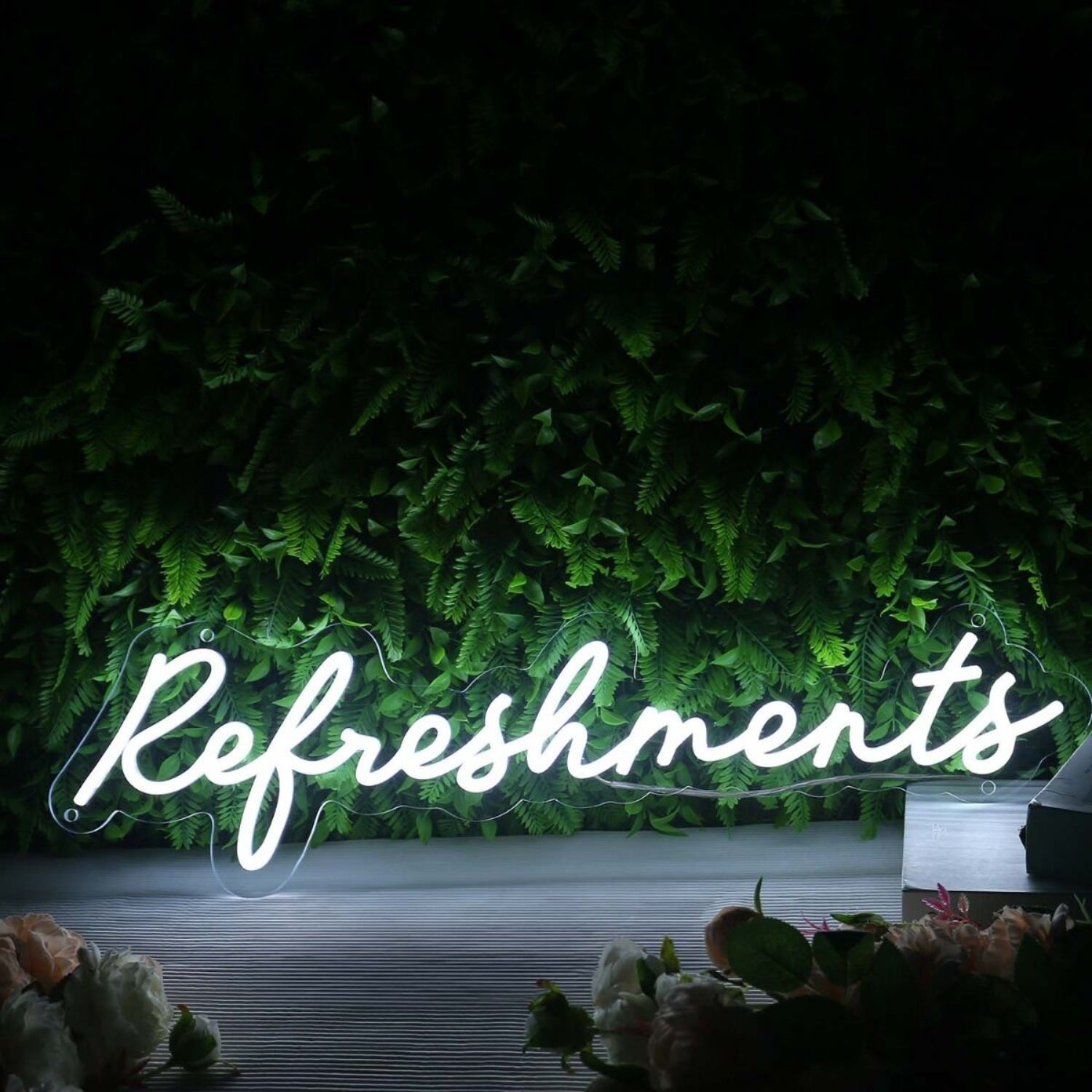 Refreshments White Led Neon Sign - Shineneon