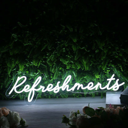Refreshments White Led Neon Sign - Shineneon