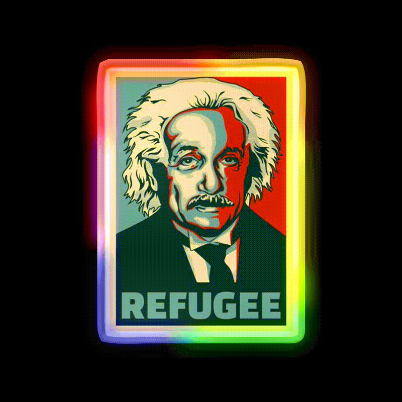 Refugee Welcome Led Neon Sign Open Sign Rgb Color - LED neon sign close-up detail