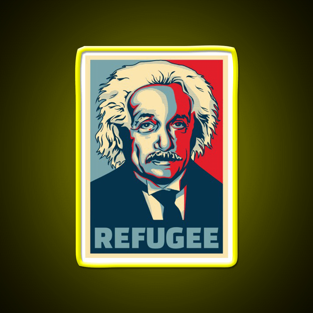 Refugee Welcome Led Neon Sign Open Sign Rgb Color - Custom LED neon sign front view