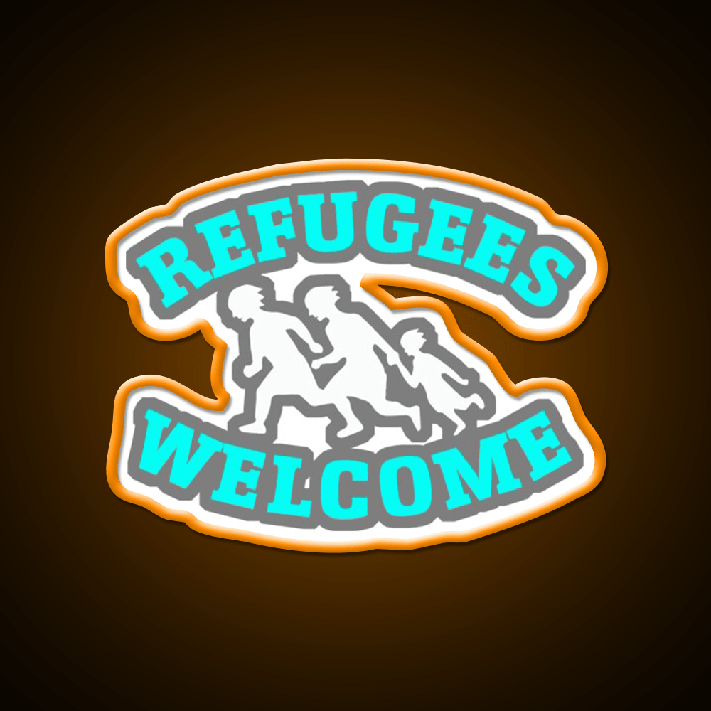 Refugees Welcome Welcome Led Neon Sign Open Sign Rgb Color - Shineneon