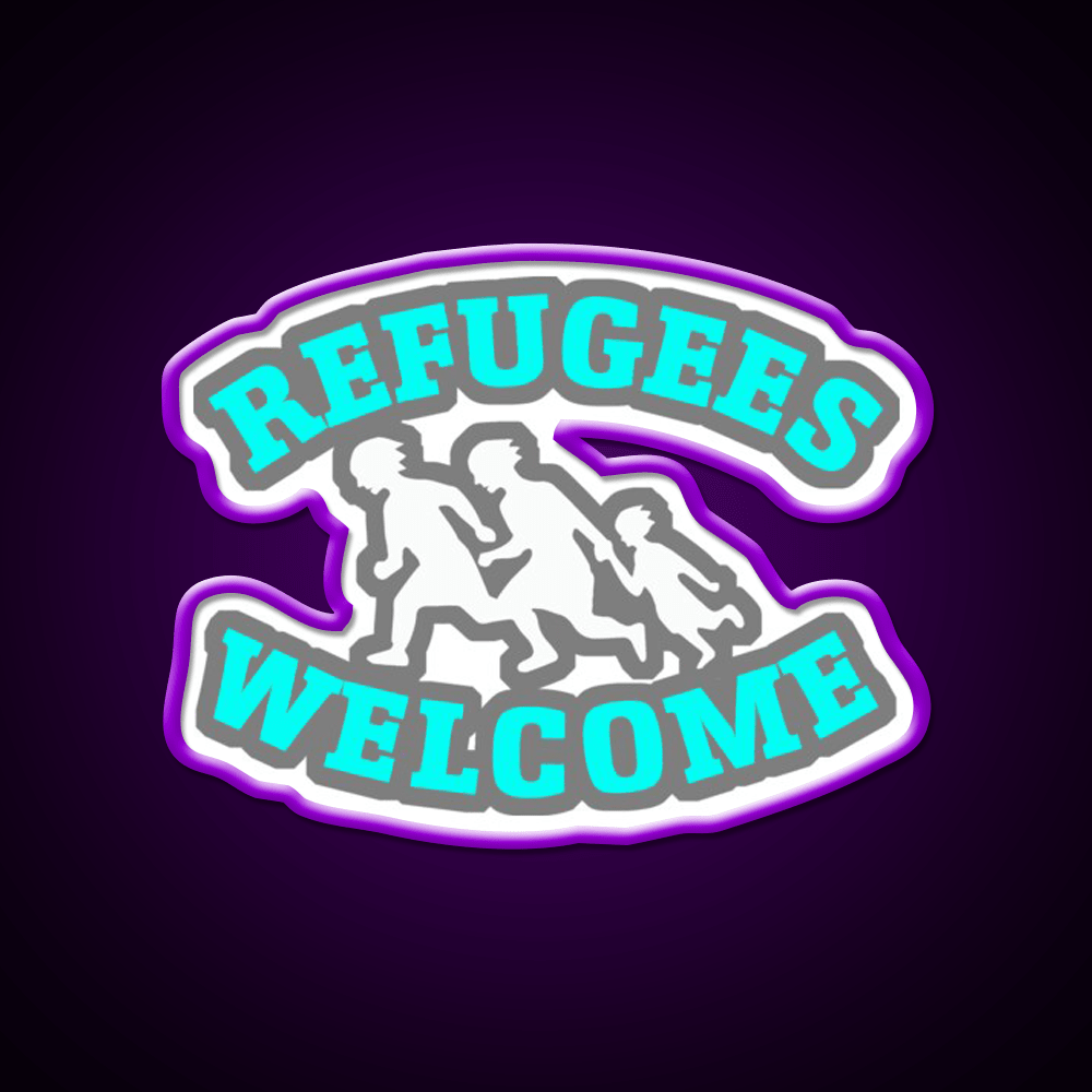Refugees Welcome Welcome Led Neon Sign Open Sign Rgb Color - Shineneon