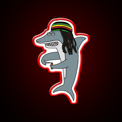 Reggae Shark Funny Dreadlock Rasta Hemp Inspired Green Leaf Led Neon Sign Rgb Color - LED neon sign view 10