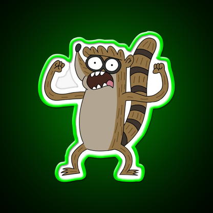 Regular Show Rigby Gym Fitness Led Neon Sign Rgb Color