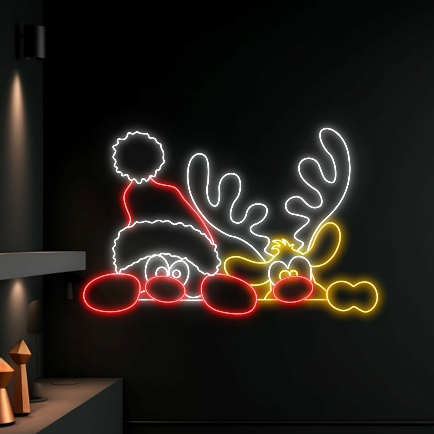 Reindeer Christmas Hat Led Neon Sign | Shineneon