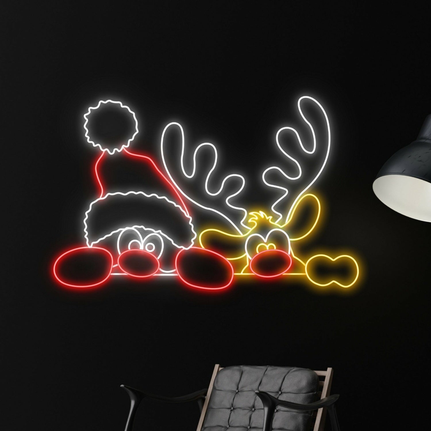 Reindeer Christmas Hat Led Neon Sign | Shineneon