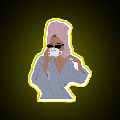 Relax Cafe Led Neon Sign Espresso Bar Art Rgb Color