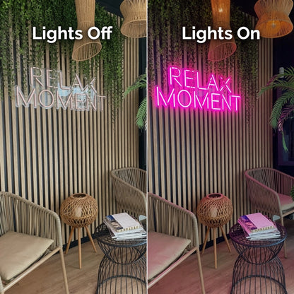 Relax Moment LED Neon Sign - 06 Day Night Comparison