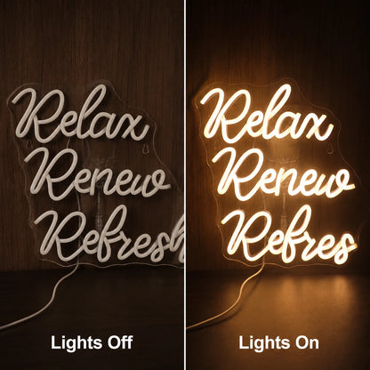 Relax Renew Refresh LED Neon Sign main product image