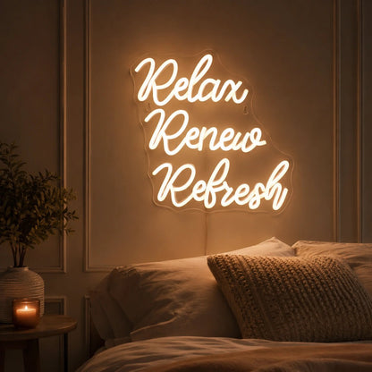 Relax Renew Refresh LED Neon Sign - Shineneon