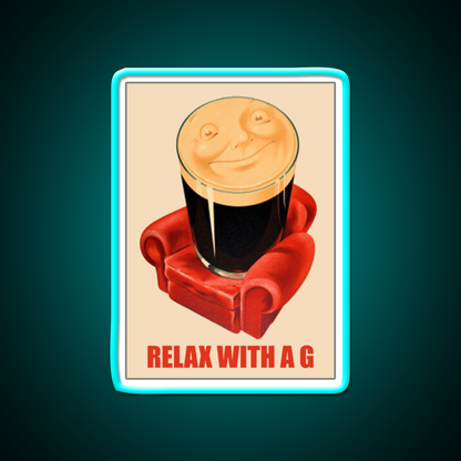 Relax With Guinness Beer Bar Decor Led Neon Sign Rgb Color - Size and dimension reference