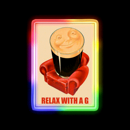 Relax With Guinness Beer Bar Decor Led Neon Sign Rgb Color - LED neon sign close-up detail