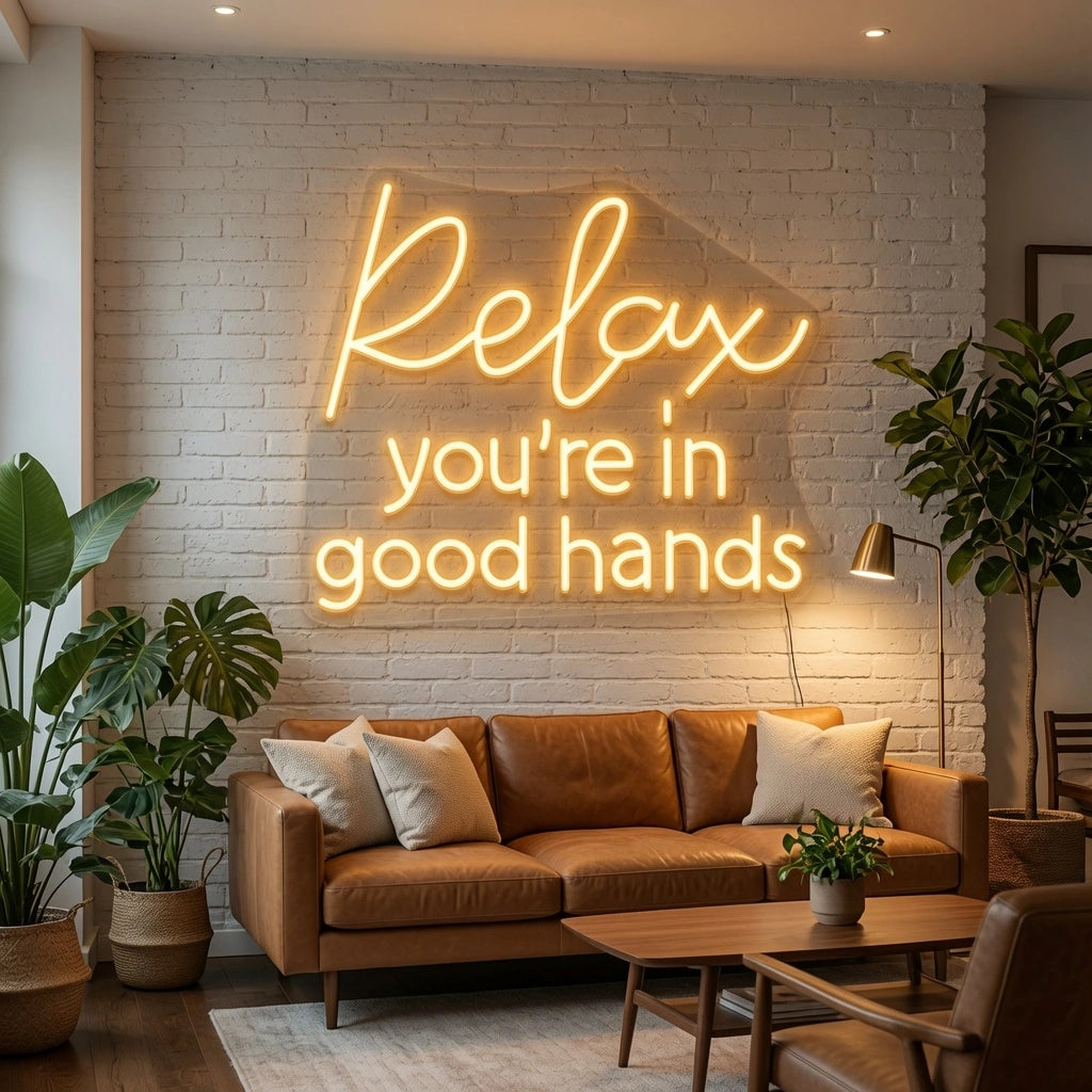 Relax You Re In Good Hands Wall Art LED Neon Sign - 02 High-Converting Product Image