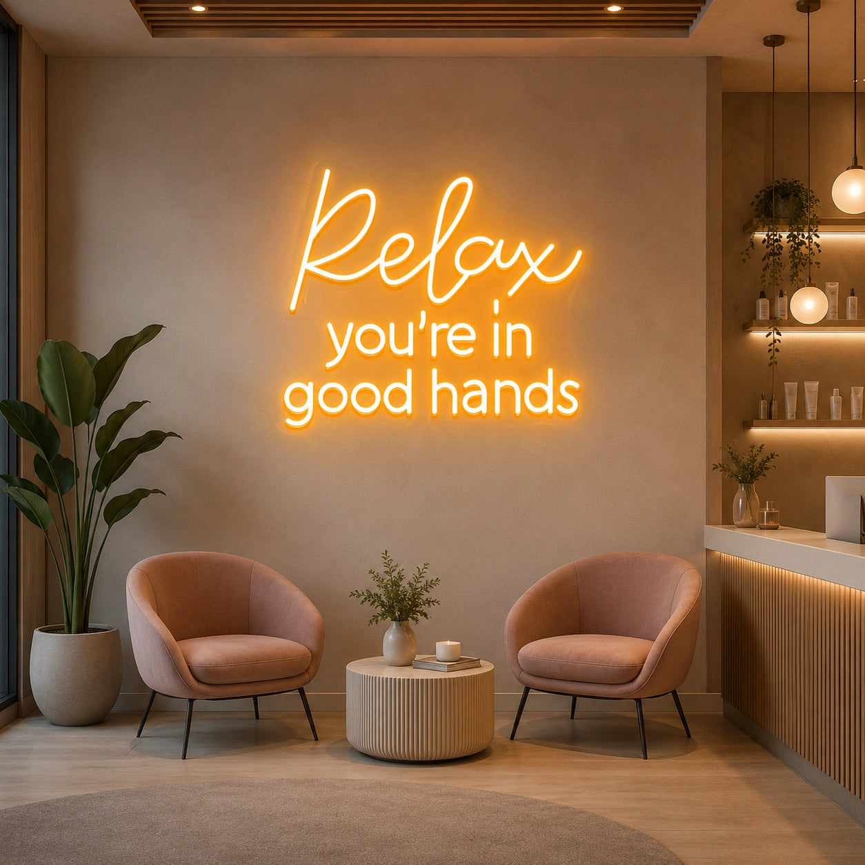 Relax Youre In Good Hands LED Neon Sign - 04 Size Image