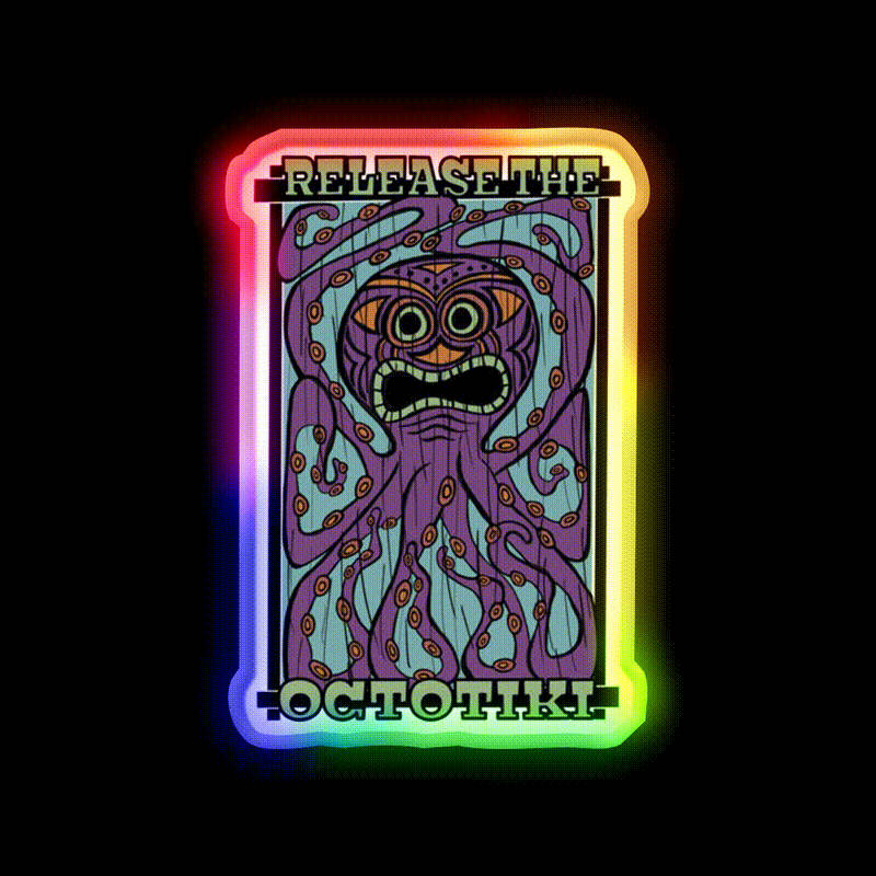 Release The Octotiki Man Cave Bar Led Neon Sign Rgb Color