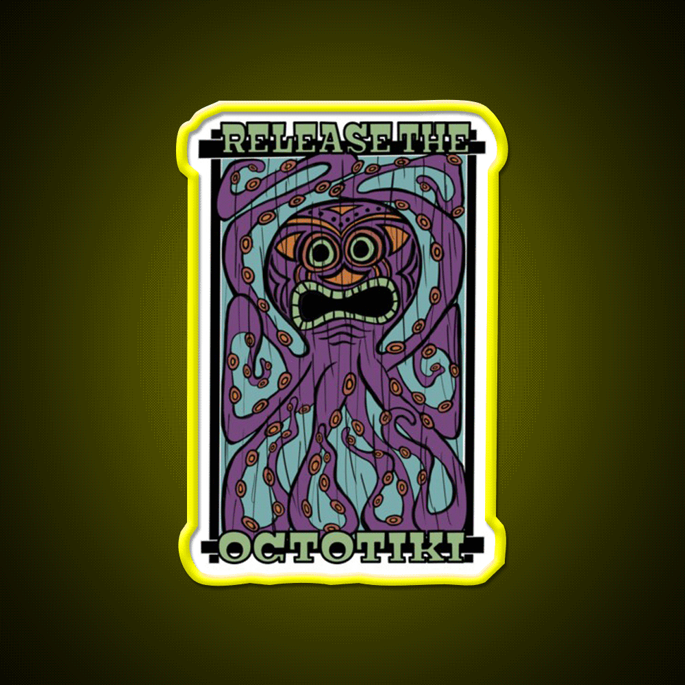 Release The Octotiki Man Cave Bar Led Neon Sign Rgb Color