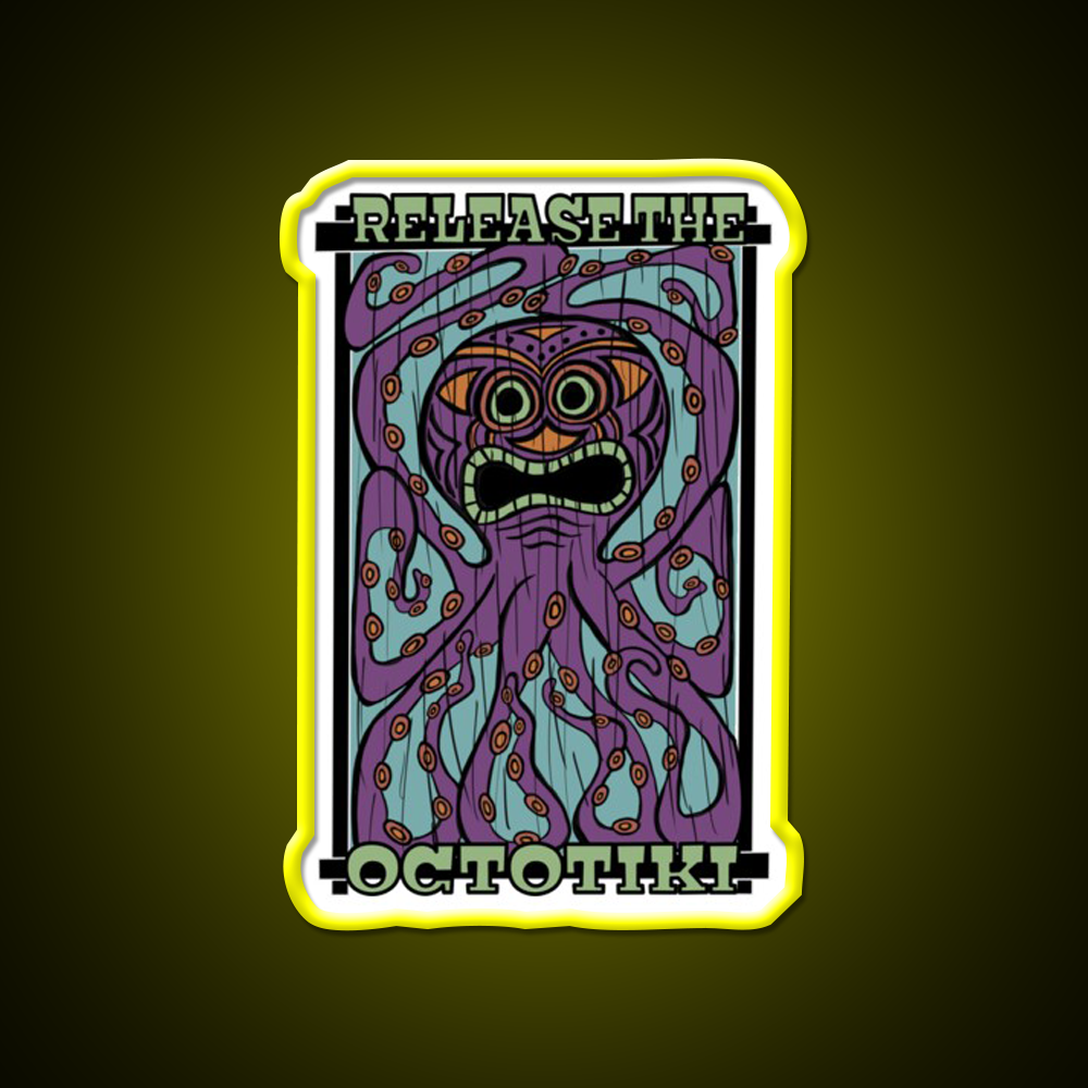 Release The Octotiki Man Cave Bar Led Neon Sign Rgb Color