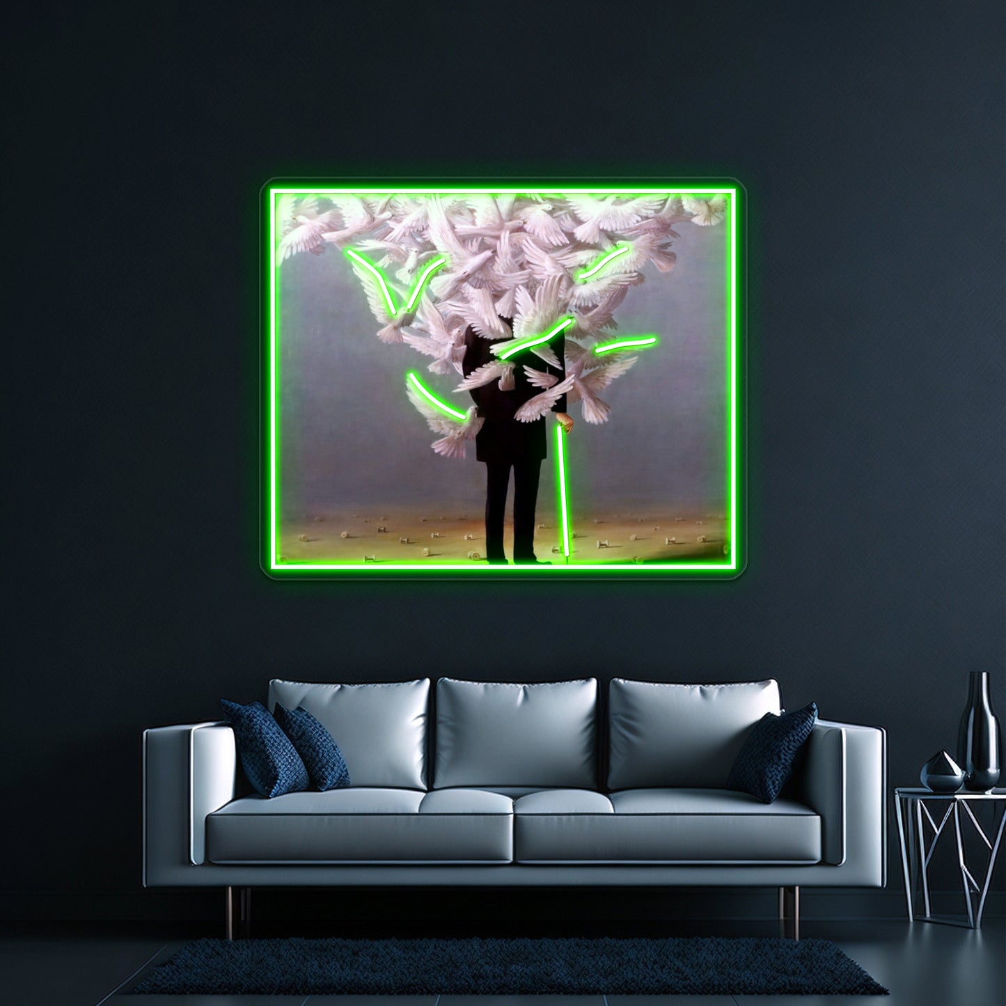 Ren Magritte Art High Quality Art Print Wall Artwork Neon Signs