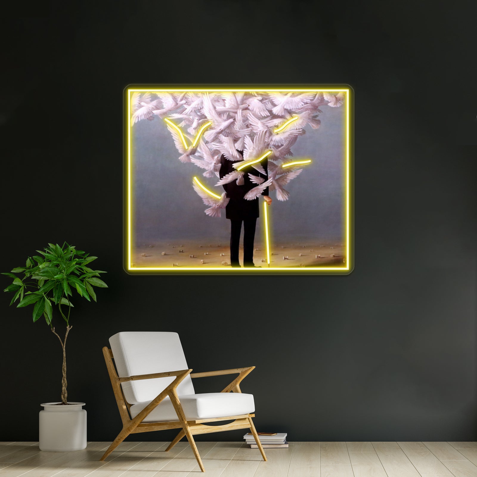 Ren Magritte Art High Quality Art Print Wall Artwork Neon Signs | Shineneon