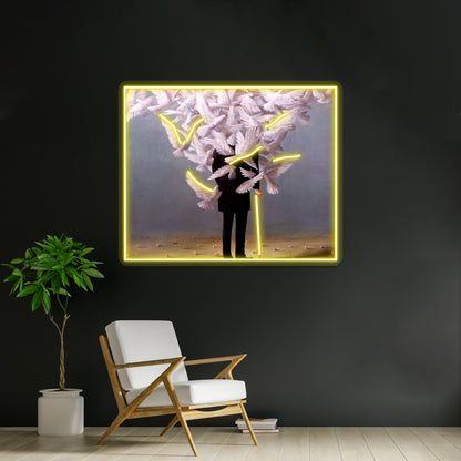 Ren Magritte Art High Quality Art Print Wall Artwork Neon Signs