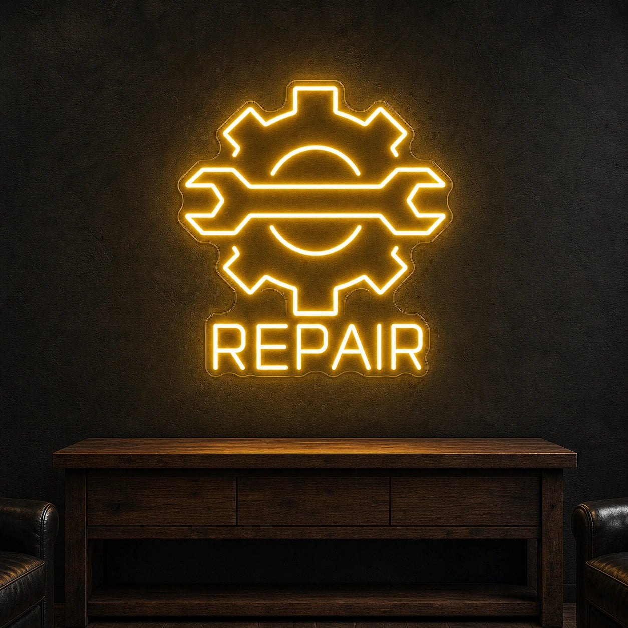 Repair Wrench And Gear LED Neon Sign Garage Man Cave Neon Sign high-converting product image
