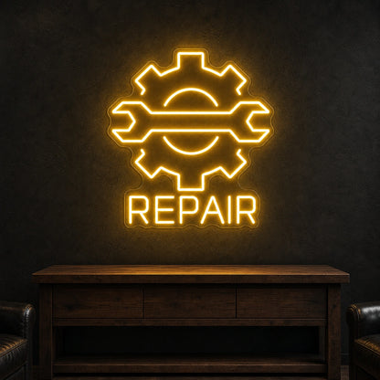 Repair Wrench And Gear LED Neon Sign Garage Man Cave Neon Sign high-converting product image