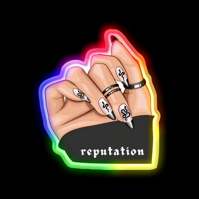 Reputation Snake Nail Salon Led Neon Sign Rgb Color - LED neon sign close-up detail