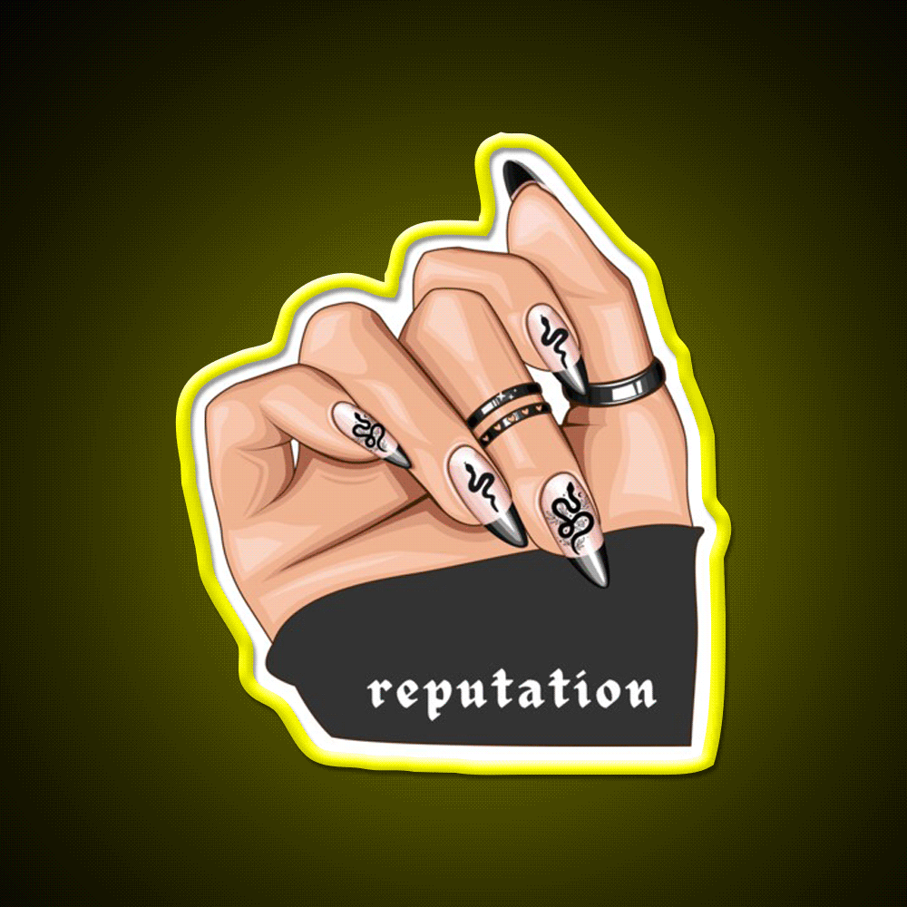 Reputation Snake Nail Salon Led Neon Sign Rgb Color - Custom LED neon sign front view
