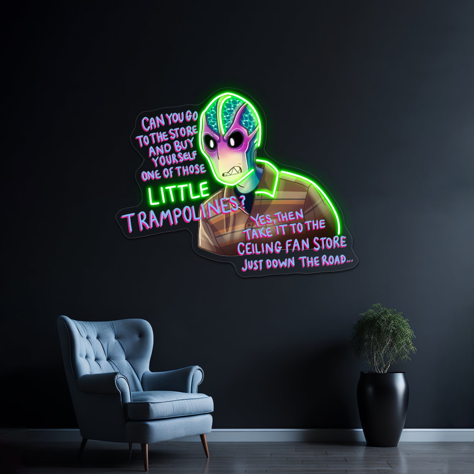 Resident Alien Ceiling Fan Store Artwork Led Neon Signs | Shineneon