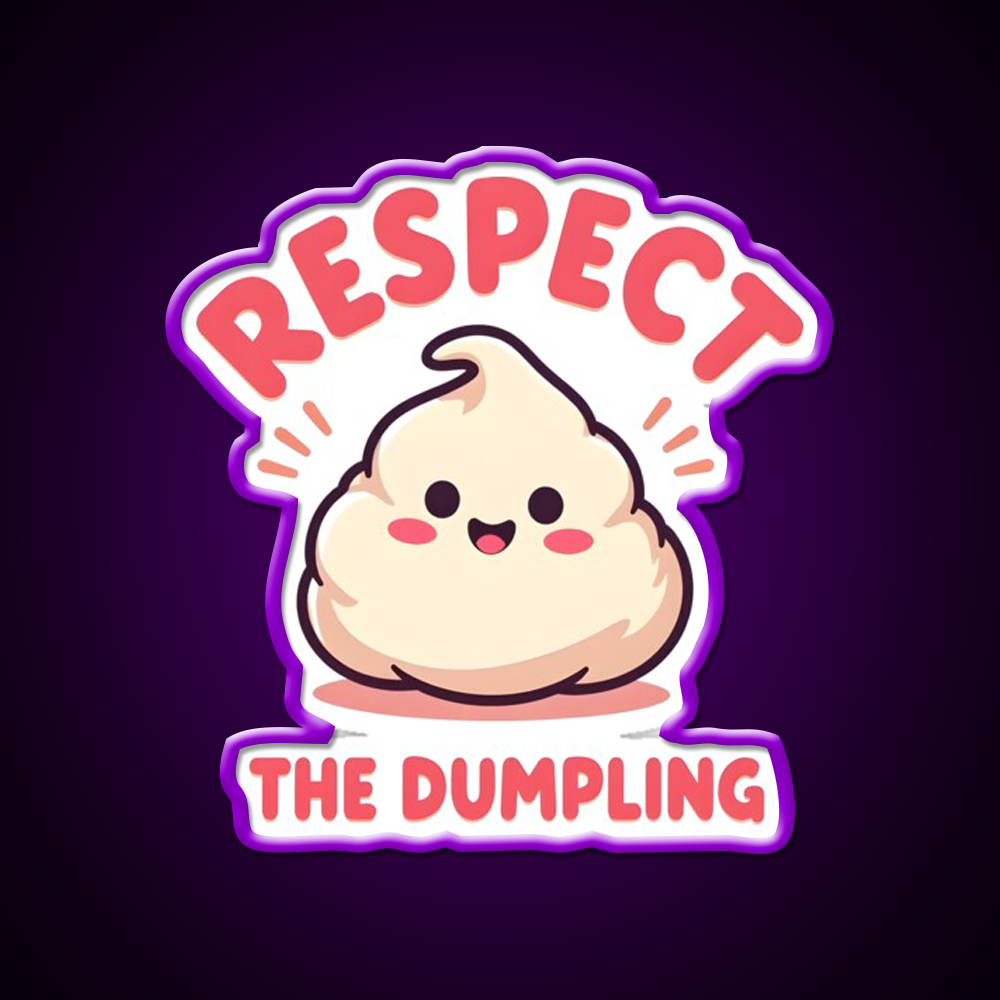 Respect The Dumpling Led Neon Sign Chinese Food Rgb Color