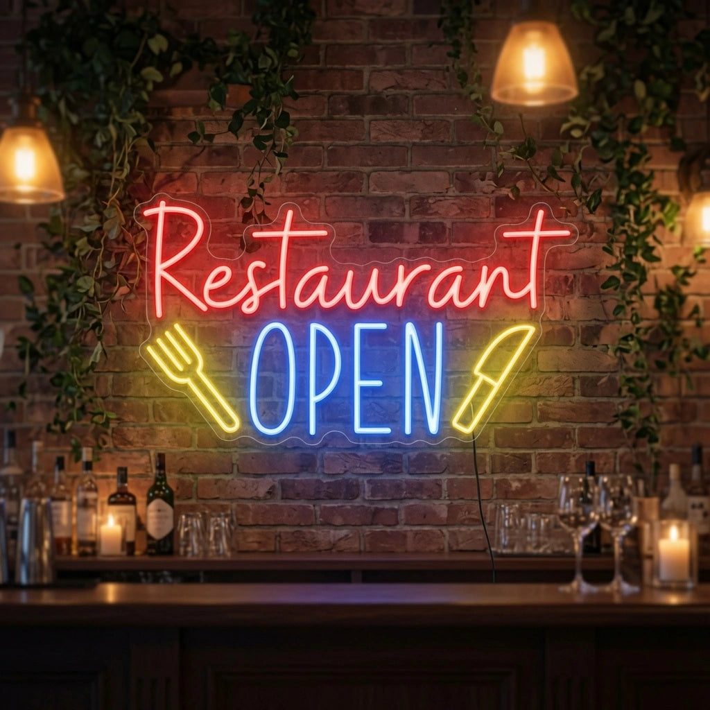 Restaurant Open LED Neon Sign - 03 Real Lifestyle Scene