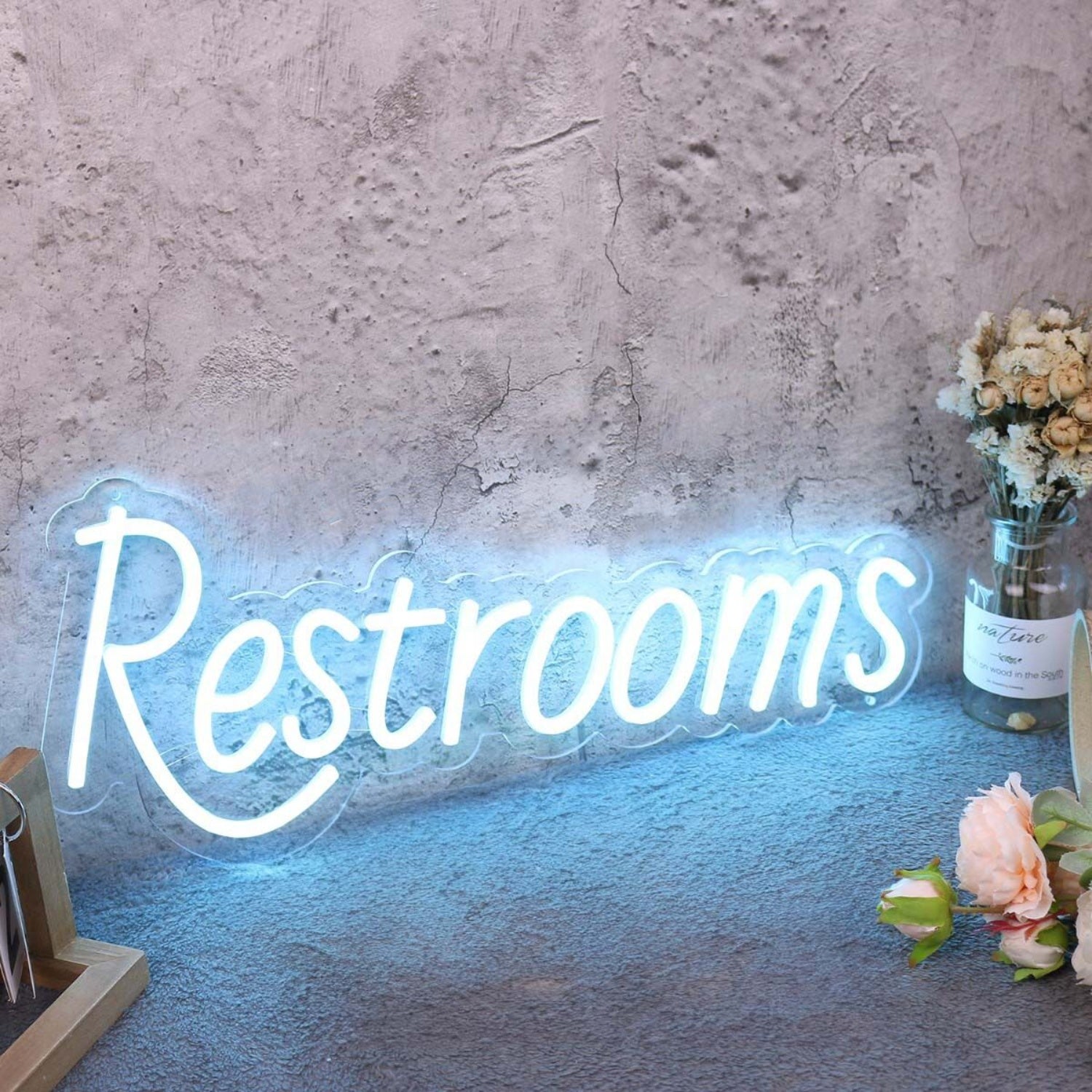 Restrooms Blue Custom Led Neon Sign | Shineneon