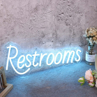 Restrooms Blue Custom Led Neon Sign | Shineneon