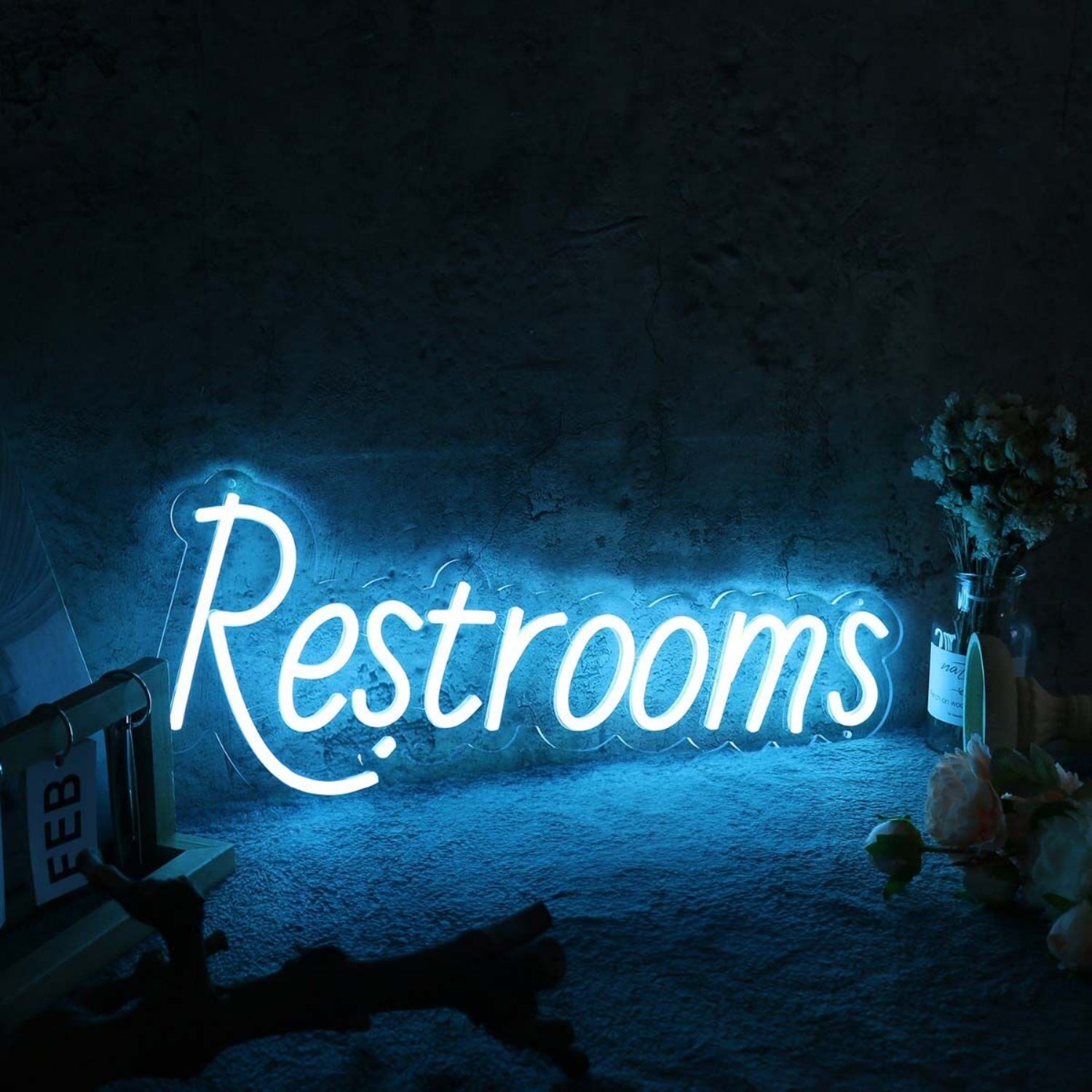 Restrooms Blue Custom Led Neon Sign | Shineneon