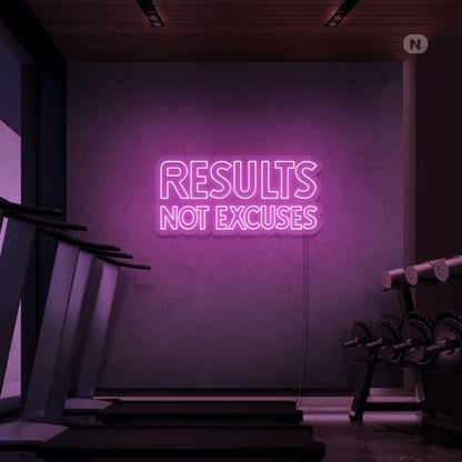 Results No Excuses Led Neon Sign - Shineneon
