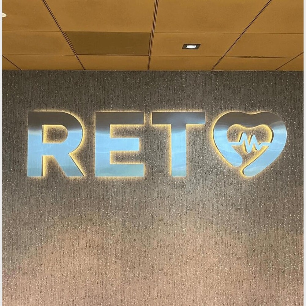 Ret Logo 3D Backlit Channel Letters Led Light Sign