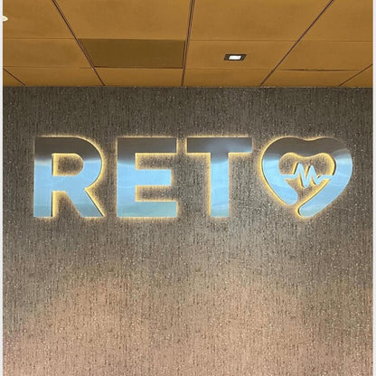Ret Logo 3D Backlit Channel Letters Led Light Sign