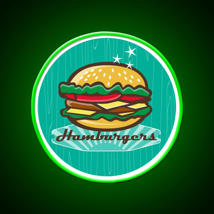 Retro 1950S Diner Hamburger Fast Food Led Neon Sign For Burger Place Rgb Color - Shineneon