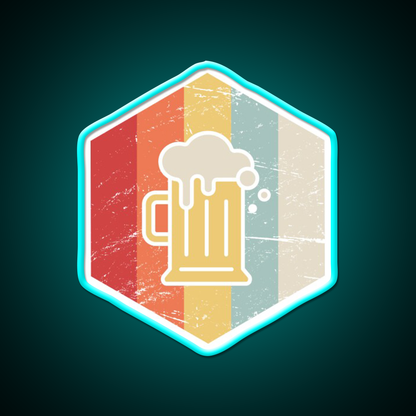 Retro 70S Homebrew Craft Beer Icon Beer Bar Decor Led Neon Sign Rgb Color - Size and dimension reference