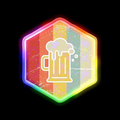 Retro 70S Homebrew Craft Beer Icon Beer Bar Decor Led Neon Sign Rgb Color - LED neon sign close-up detail