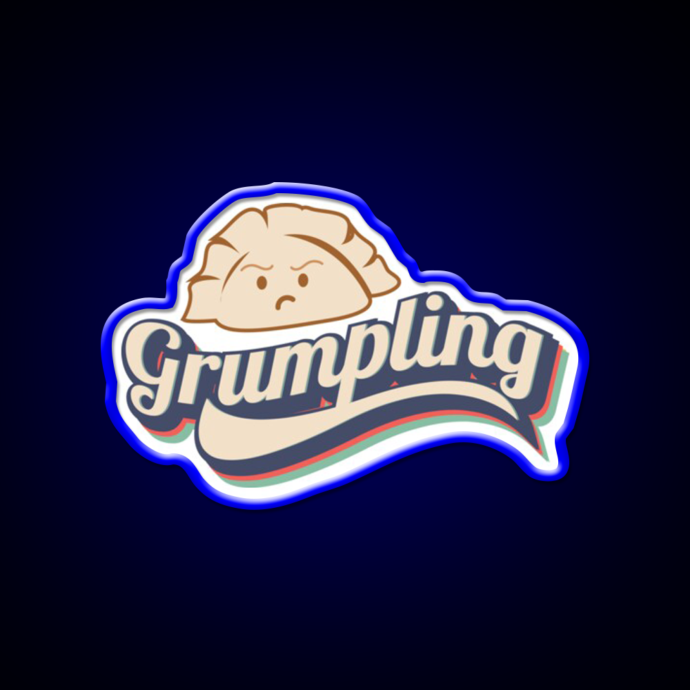 Retro Angry Dumpling Led Neon Sign Chinese Food Rgb Color