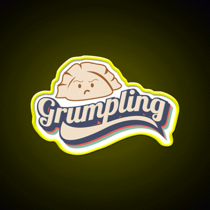 Retro Angry Dumpling Led Neon Sign Chinese Food Rgb Color
